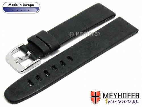 Uhrenarmband -Terni- 24mm schwarz Leder Vintage-Look von MEYHOFER (Schlie�enansto� 20 mm) - Bild vergr��ern 