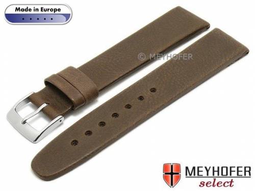 Uhrenarmband L (lang) -Foggia- 20mm dunkelbraun Leder Vintage-Look von MEYHOFER (Schlie�enansto� 18 mm) - Bild vergr��ern 