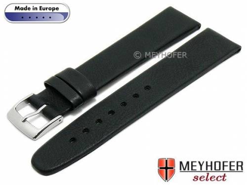 Uhrenarmband L (lang) -Foggia- 20mm schwarz Leder Vintage-Look von MEYHOFER (Schlie�enansto� 18 mm) - Bild vergr��ern 