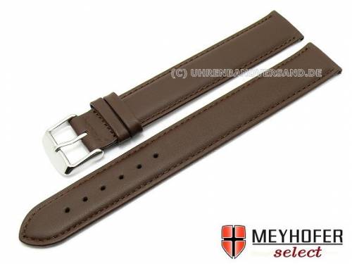Uhrenarmband -Antwerpen- superlang 20mm dunkelbraun glatt von MEYHOFER (Schlie�enansto� 20 mm) - Bild vergr��ern 