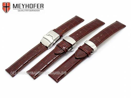 Uhrenarmband -Narvik- 18mm rotbraun von MEYHOFER Faltschlie�e (Schlie�enansto� 16 mm) - Bild vergr��ern 