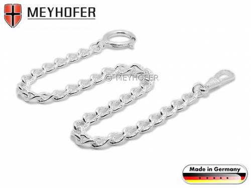 Taschenuhrkette -Tiefenbronn- silberfarben Messing Panzerkette (Fantasie)  kleine Glieder von MEYHOFER - Bild vergrern 
