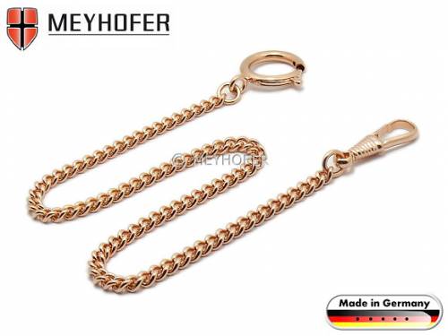 Taschenuhrkette -Neuhausen- ros�goldfarben Messing Panzerkette rund kleine Glieder von MEYHOFER - Bild vergr��ern 