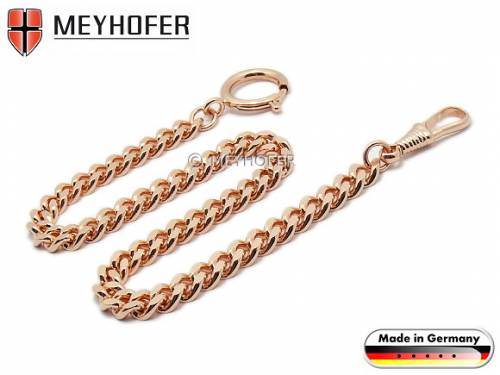 Taschenuhrkette -Waldbronn- ros�goldfarben Messing Panzerkette flach gro�e Glieder von MEYHOFER - Bild vergr��ern 