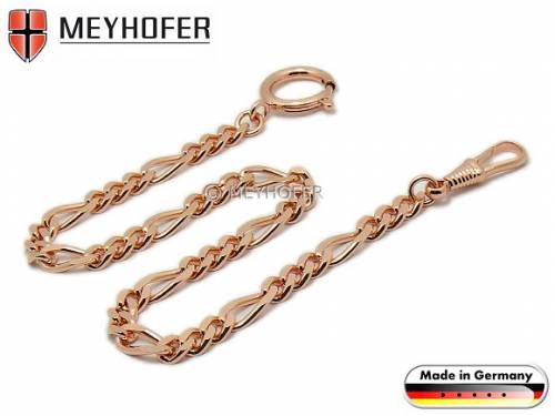 Taschenuhrkette -Ispringen- rosgoldfarben Messing Figaropanzerkette flach groe Glieder von MEYHOFER - Bild vergrern 