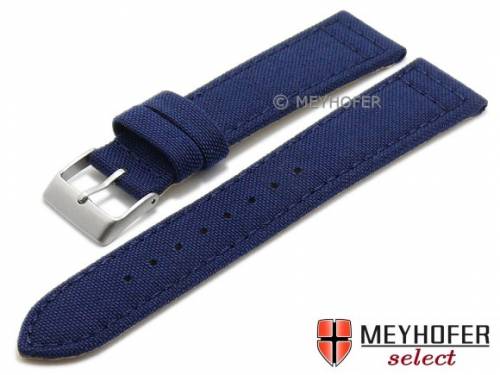 Uhrenarmband -Tijuana- 22mm dunkelblau Cordura (Textil) abgenht von MEYHOFER (Schlieenansto 20 mm) - Bild vergrern 