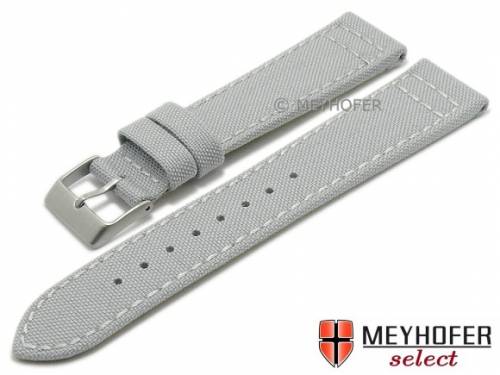 Uhrenarmband -Tijuana- 18mm hellgrau Cordura (Textil) abgen�ht von MEYHOFER (Schlie�enansto� 16 mm) - Bild vergr��ern 
