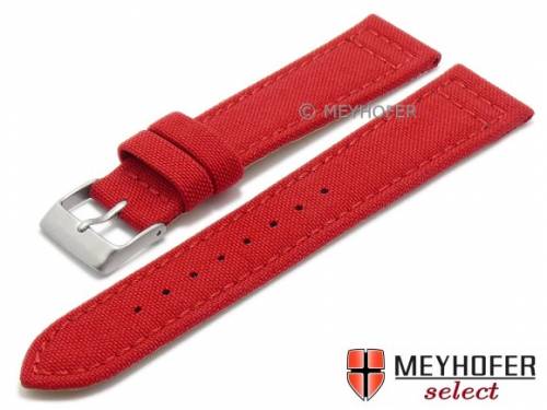 Uhrenarmband -Tijuana- 18mm rot Cordura (Textil) abgen�ht von MEYHOFER (Schlie�enansto� 16 mm) - Bild vergr��ern 