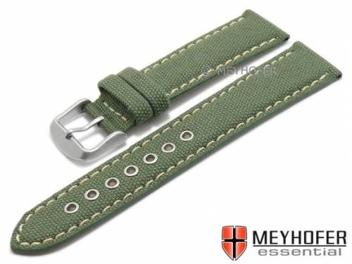 Uhrenarmband -Torreon- 20mm olivgr�n Textil helle Naht von MEYHOFER (Schlie�enansto� 18 mm) - Bild vergr��ern 