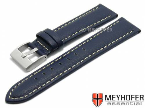 Uhrenarmband XL -Veracruz- 20mm dunkelblau Lorica helle Naht von MEYHOFER (Schlie�enansto� 18 mm) - Bild vergr��ern 