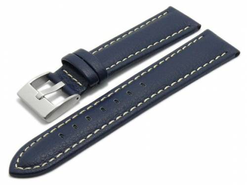 Uhrenarmband -Puebla- 18mm mittelblau Lorica helle Naht von MEYHOFER (Schlie�enansto� 16 mm) - Bild vergr��ern 