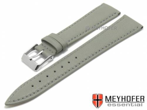 Uhrenarmband -Yankton- 22mm grau Leder genarbt abgen�ht von MEYHOFER (Schlie�enansto� 18 mm) - Bild vergr��ern 