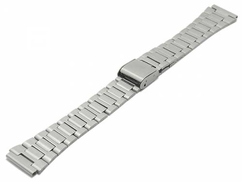 Uhrenarmband -Plainfield- 18mm Edelstahl geb�rstet mit Schiebeverschlu� pass. f�r CASIO, TIMEX, PULSAR u.a. Uhren - Bild vergr��ern 