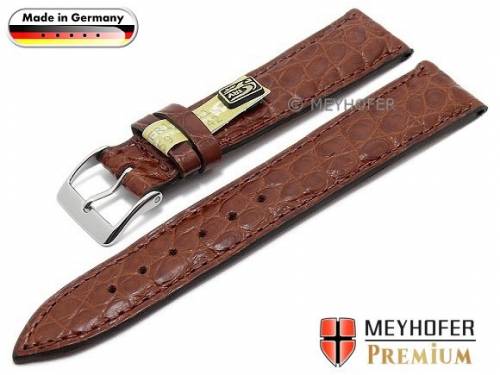 Uhrenarmband -Wertheim- 20mm rotbraun echt Alligator-Leder (Schlie�enansto� 18 mm) - Bild vergr��ern 