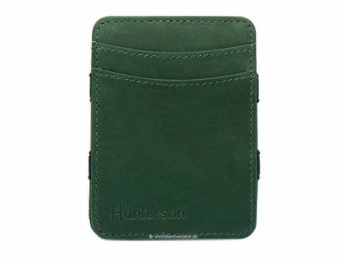 Geldb�rse klein/Magic Coin Wallet aus Leder gr�n mit RFID Schutz - Bild vergr��ern 