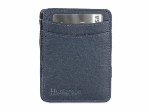 Geldb�rse klein/Magic Coin Wallet VEGAN aus patentiertem Pinatex-Material marineblau mit RFID Schutz - Bild vergr��ern 