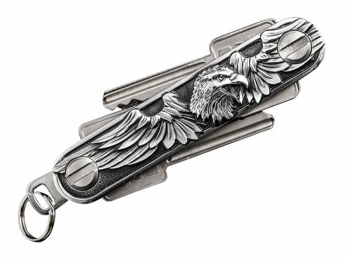 SALE: Schlssel-Manager/Key-Organizer -Flgelwerk- Metall silberfarben Antik-Look 3D-Optik von SCHLSSELWERK - Bild vergrern 