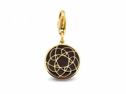 Dekorativer Charm-Anh�nger -Round- Edelstahl goldfarben emailliert mit Karabinerhaken von CO88 Collection  - Bild vergr��ern 