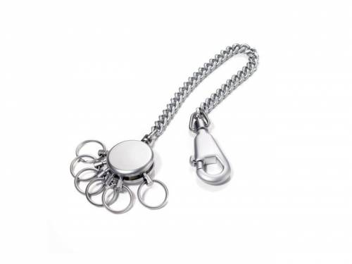 Schlsselanhnger / Schlsselorganizer -Patent Chain- matt silberfarben Schlsselkette mit 6 Schlsselringen von TROIKA - Bild vergrern 