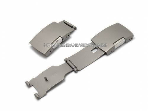 Faltschlie�e (PbMFS-5154) 18/10mm Titan matt mit Dr�cker poliert f�r Metallb�nder - Bild vergr��ern 
