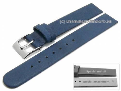 Uhrenarmband 12mm dunkelblau Kalbsleder Spezialansto� f�r verschraubte Geh�use (Schlie�enansto� 12 mm) - Bild vergr��ern 