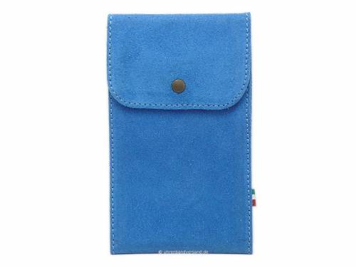 Uhrentasche gro hellblau fr 1 Armbanduhr echt Leder von PergherMilano - Bild vergrern 