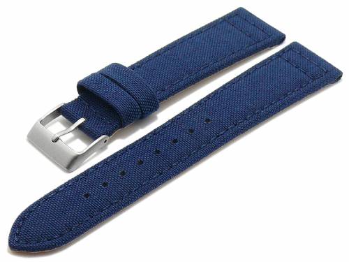 Uhrenarmband -Tijuana- 22mm dunkelblau Cordura (Textil) abgen�ht Unterseite Lorica (Schlie�enansto� 20 mm) - Bild vergr��ern 