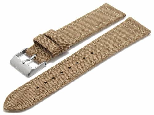 Uhrenarmband -Tijuana- 22mm hellbraun Cordura (Textil) abgen�ht Unterseite Lorica (Schlie�enansto� 20 mm) - Bild vergr��ern 