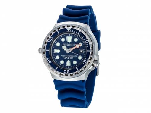 ABVERKAUF: Taucheruhr Edelstahl 100ATM wasserdicht Ziffernblatt blau mit Silikonband blau von RIEDENSCHILD (*RS*HU*) - Bild vergr��ern 