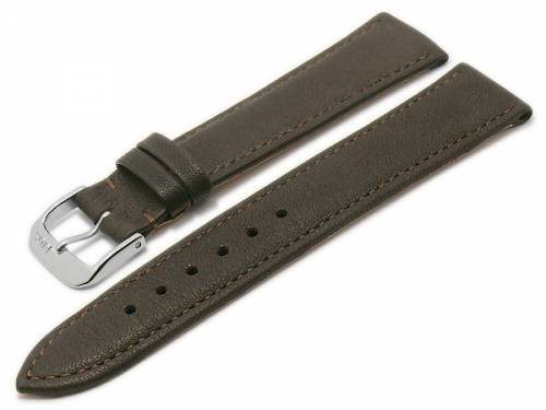 BIO-Leder: Uhrenarmband XL -Waging- 16mm dunkelbraun genarbt abgen�ht von RIOS (Schlie�enansto� 14 mm) - Bild vergr��ern 
