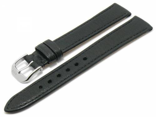 BIO-Leder: Uhrenarmband -Waging- 14mm schwarz genarbt abgenht von RIOS (Schlieenansto 12 mm) - Bild vergrern 