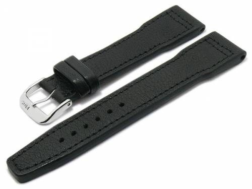 BIO-Leder: Uhrenarmband -Landsberg- 22mm schwarz genarbt Aviator-Look abgenht von RIOS (Schlieenansto 18 mm) - Bild vergrern 