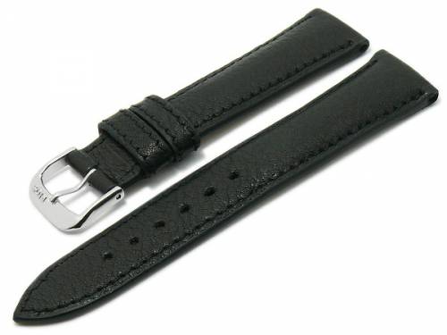 BIO-Leder: Uhrenarmband -Garmisch- 19mm schwarz genarbt abgenht von RIOS (Schlieenansto 16 mm) - Bild vergrern 