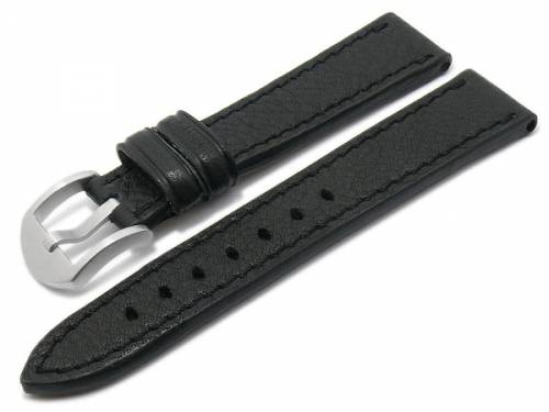 BIO-Leder: Uhrenarmband -Tegernsee- 22mm schwarz genarbt abgen�ht von RIOS (Schlie�enansto� 22 mm) - Bild vergr��ern 