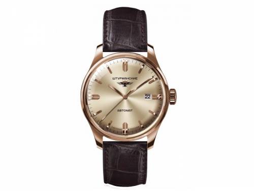 ABVERKAUF: Automatik-Armbanduhr Gagarin Vintage Classic Edelstahl ros�goldf. Ziffernbl. goldf. v. STURMANSKIE (*ST*HU*) - Bild vergr��ern 