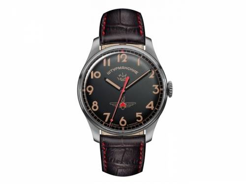 Armbanduhr Handaufzug Gagarin Vintage Retro Titan schwarz Ziffernblatt schwarz von STURMANSKIE (*ST*HU*) - Bild vergr��ern 