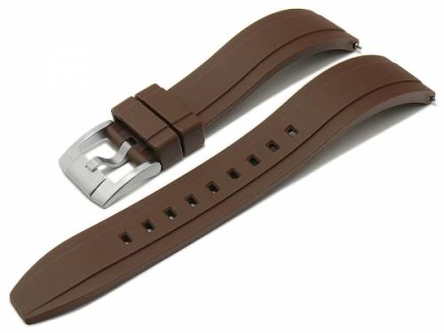 Uhrenarmband 24mm dunkelbraun FKM-Rubber sportiv mit EASY-CLICK Stegen (Schlieenansto 22 mm) - Bild vergrern 