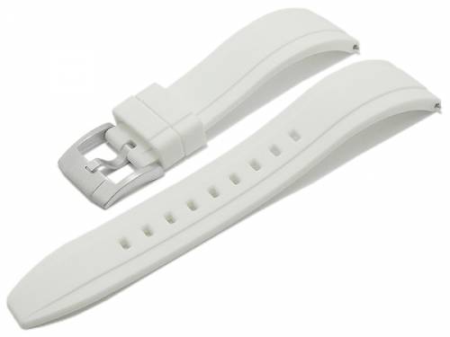 Uhrenarmband 20mm wei FKM-Rubber sportiv mit EASY-CLICK Stegen (Schlieenansto 18 mm) - Bild vergrern 