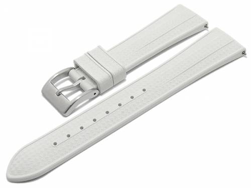 Uhrenarmband 22mm wei� Premium-Rubber (FKM) Carbon-Look mit EASY-CLICK-Stegen (Schlie�enansto� 18 mm) - Bild vergr��ern 