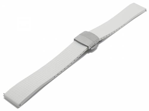 Uhrenarmband 22mm wei� FKM-Rubber XXL k�rzbar auf XL & Normall�nge EASY-CLICK & Faltschlie�e (Schlie�e 18 mm) - Bild vergr��ern 