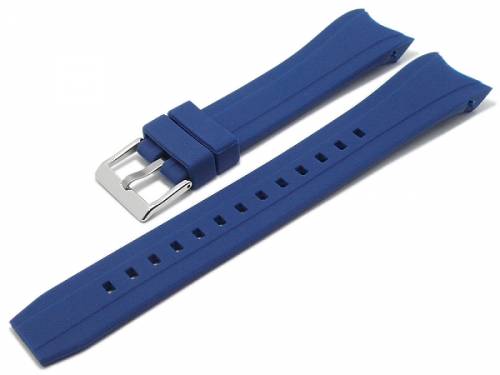 Uhrenarmband 23mm dunkelblau Silikon mit Rundansto passend fr CITIZEN-Uhren etc. (Schlieenansto 20 mm) - Bild vergrern 