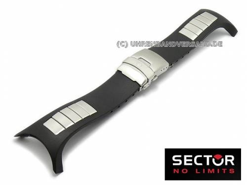 Ersatzuhrenband SECTOR Silikon/Edelstahl schwarz f�r R3253135015 - Bild vergr��ern 