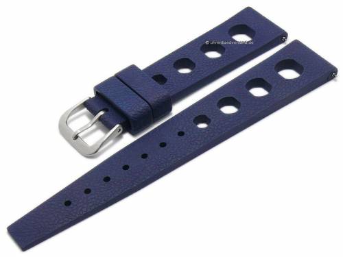Uhrenarmband 20mm dunkelblau Rubber passend fr SEIKO, IWC etc. Racing-Look EASY-CLICK Stege (Schlieenansto 16 mm) - Bild vergrern 