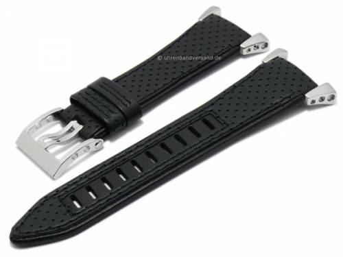 Ersatz-Uhrenarmband SEIKO Spezialansto Leder schwarz perforiert fr SNAA95P2, SNL043P2 etc. - Bild vergrern 