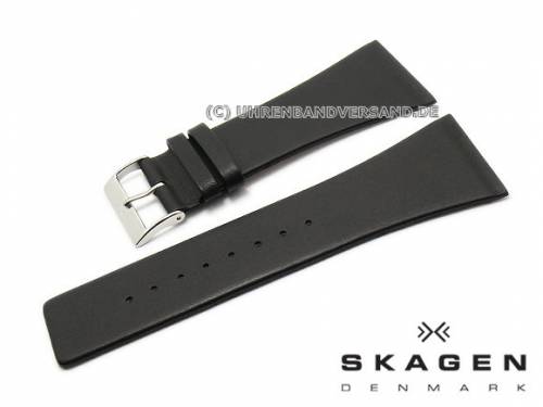Original Ersatz-Uhrenarmband SKAGEN schwarz Leder glatt Spezialansto� f�r 567LSLB Classic - Bild vergr��ern 