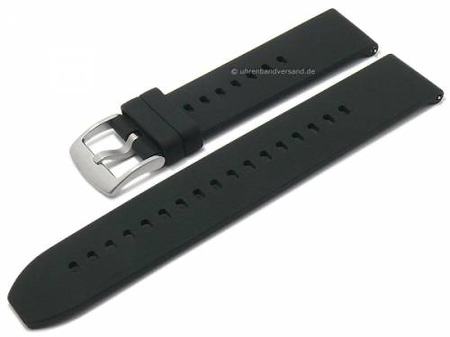 Uhrenarmband -Smart Active- 20mm schwarz Silikon glatt matt EASY-CLICK von STAILER (Schlie�enansto� 20 mm) - Bild vergr��ern 
