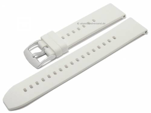Uhrenarmband -Smart Active- 22mm wei� Silikon glatt matt EASY-CLICK von STAILER (Schlie�enansto� 22 mm) - Bild vergr��ern 