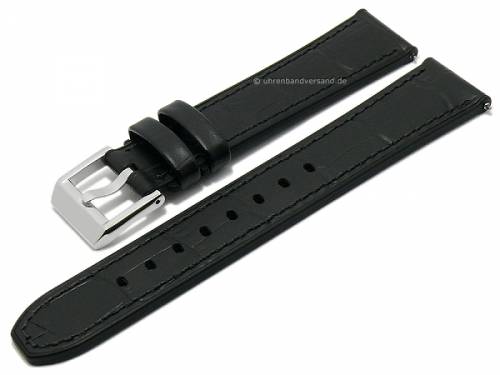 Hybrid-Uhrband -Max Endurance Classic- 22mm schwarz Leder/Silikon Allig-Prg. Easy-Click STAILER (Schlieenanst. 20 mm) - Bild vergrern 