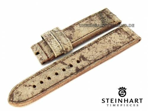Uhrenarmband STEINHART 22mm beige/braun Vintage-Look (Schlie�enansto� 22 mm) - Bild vergr��ern 