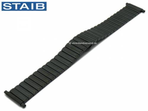 Uhrenarmband 22-28mm schwarz Edelstahl massiv poliert mit Teleskop-Ansto� Butterfly-Faltschlie�e von STAIB - Bild vergr��ern 